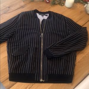 RARE Timo Weiland Stripe Bomber Jacket
